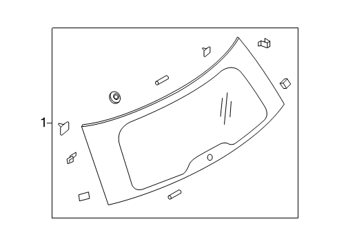 2014 Ford Explorer Lift Gate - Glass & Hardware Diagram