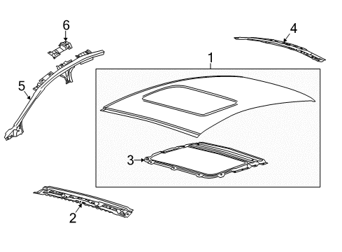 2019 Ford SSV Plug-In Hybrid Roof & Components Diagram