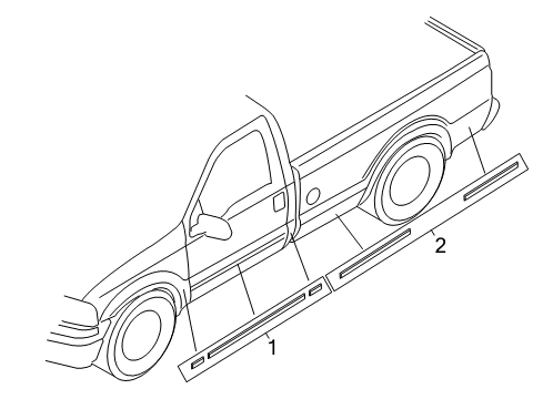 2007 Ford F-250 Super Duty Decal - Stripe Diagram for 5C3Z-2520000-BAB