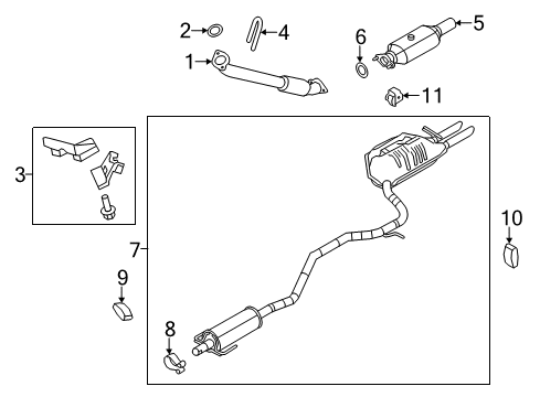 2011 Ford Fusion Exhaust Components Diagram 1 - Thumbnail