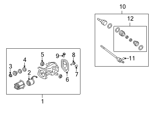 2007 Lincoln MKX Axle Components - Rear Diagram