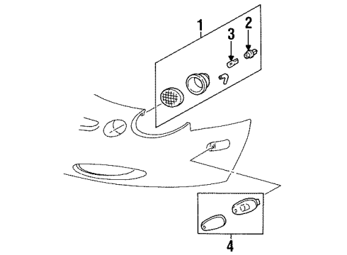 1996 Ford Taurus Lamp Assembly Diagram for F6DZ-15A201-B