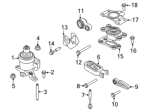 2017 Lincoln MKX Engine & Trans Mounting Diagram