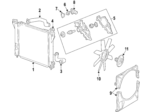 2010 Mercury Mountaineer Fan And Motor Assembly Diagram for 1L2Z-8C607-AC