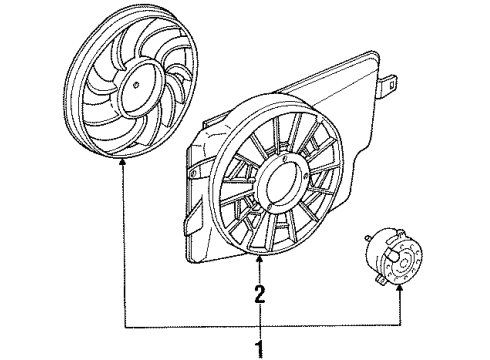 1996 Ford Mustang Cooling System, Radiator, Water Pump, Cooling Fan Diagram