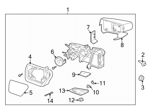 2022 Ford F-150 Lightning Outside Mirrors Diagram 4 - Thumbnail