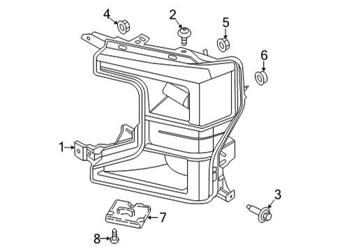 2022 Ford F-250 Super Duty Headlamp Components Diagram