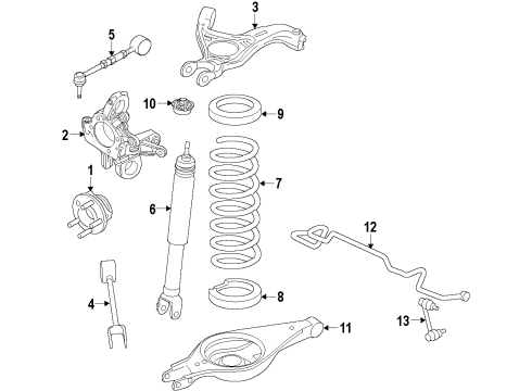 2012 Lincoln MKS Rear Suspension, Control Arm Diagram 5 - Thumbnail