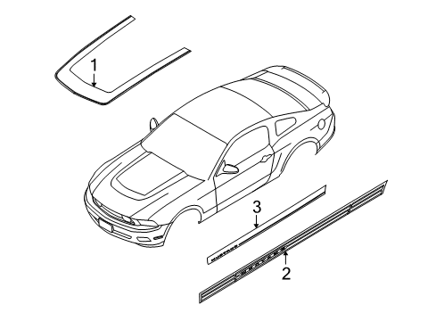 2010 Ford Mustang Stripe Tape Diagram 1 - Thumbnail