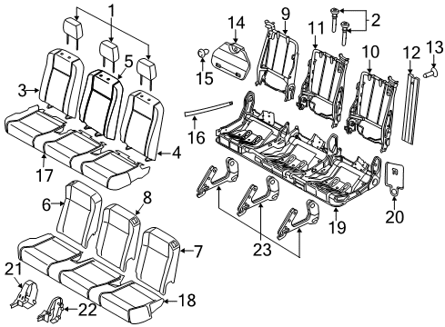 2021 Ford Transit-150 COVER ASY - REAR SEAT CUSHION Diagram for LK4Z-9963804-VD