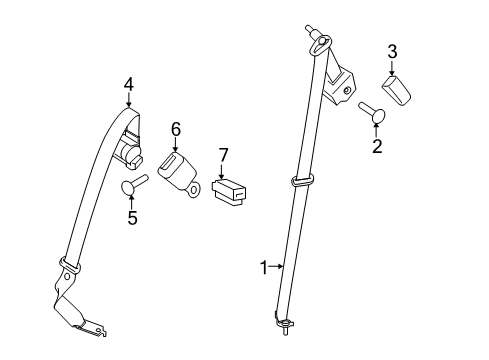 2022 Ford Edge Seat Belt - Body & Hardware Diagram 2 - Thumbnail