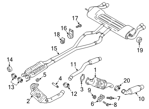 2018 Ford Fusion Catalytic Converter Assembly Diagram for JS7Z-5F250-A