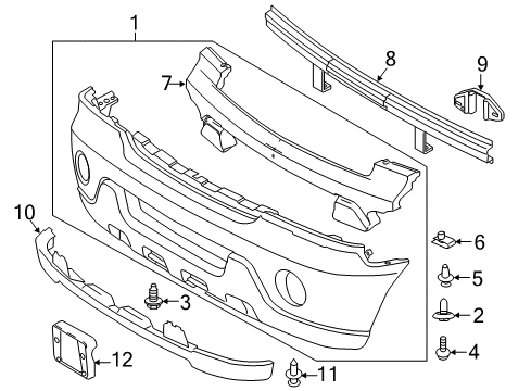 2003 Lincoln Aviator Bracket - Bumper Mounting Diagram for 2C5Z-17859-BA