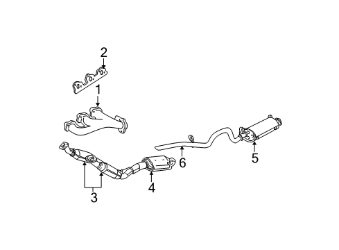 2004 Ford Explorer Sport Trac Exhaust Components, Exhaust Manifold Diagram