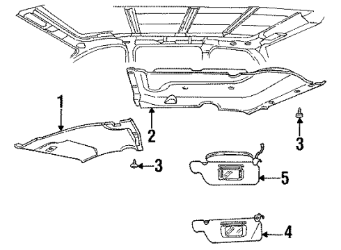 1996 Ford Windstar Visor Assembly Sun Diagram for F58Z1604104DAD