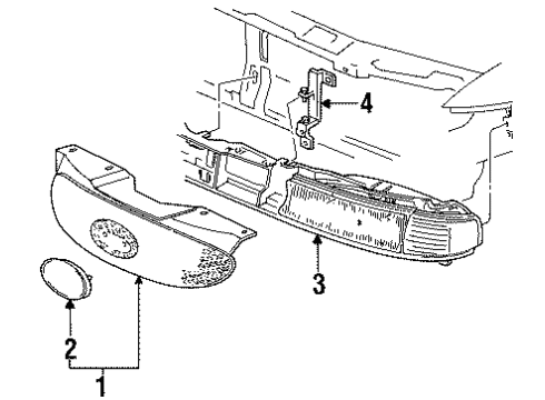 1997 Ford Contour Body Assembly - Headlamp Diagram for F5RZ-13100-A