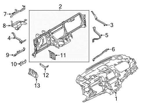 2018 Lincoln MKC Cluster & Switches, Instrument Panel Diagram 1 - Thumbnail