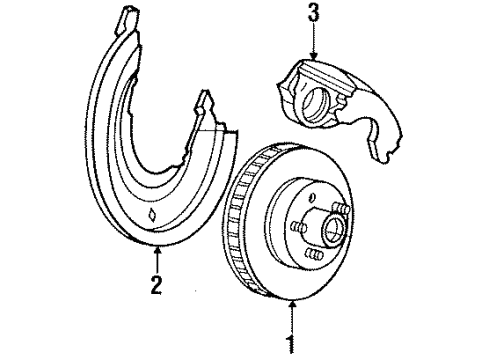 1991 Ford Ranger Front Brakes Diagram 1 - Thumbnail