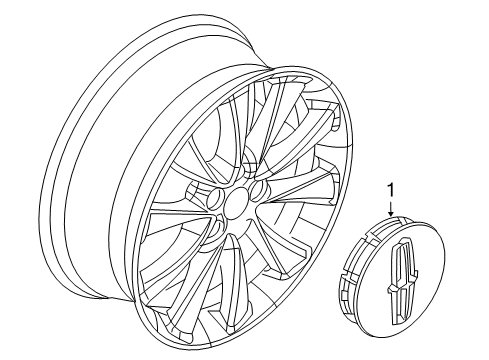 2019 Lincoln MKT Wheel Covers & Trim Diagram