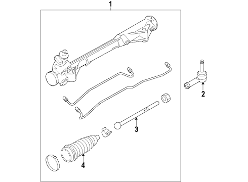 2012 Lincoln MKZ P/S Pump & Hoses, Steering Gear & Linkage Diagram 1 - Thumbnail