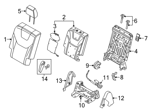 2015 Ford Edge Rear Seat Components Diagram