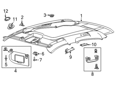 2022 Ford Mustang Mach-E Interior Trim - Roof Diagram 1 - Thumbnail