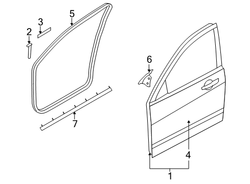 2008 Ford Focus Door & Components Diagram