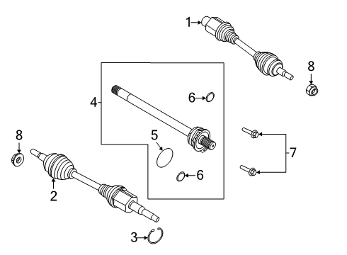 2021 Ford Escape Drive Axles - Front Diagram