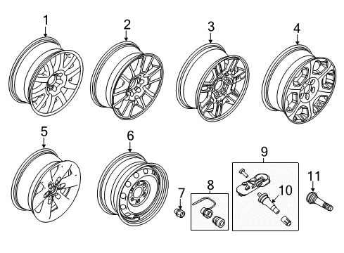 2009 Ford F-150 Wheels Diagram 3 - Thumbnail