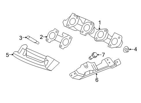 2010 Ford F-150 Exhaust Manifold Assembly Diagram for 9L3Z-9430-E