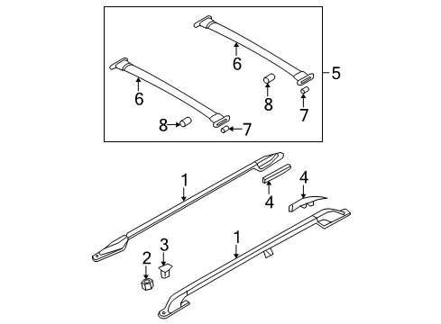 2006 Ford Freestar Kit - Luggage Rack Diagram for 7F2Z-1755100-BA