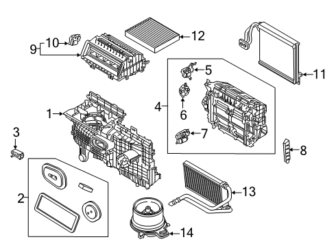 2021 Ford Escape A/C Evaporator Components Diagram