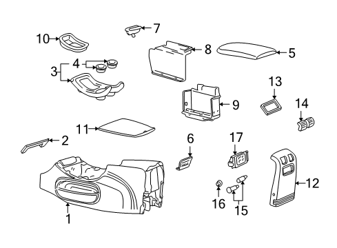 1998 Ford Expedition Holder - Cup Diagram for F75Z-7813562-AAE