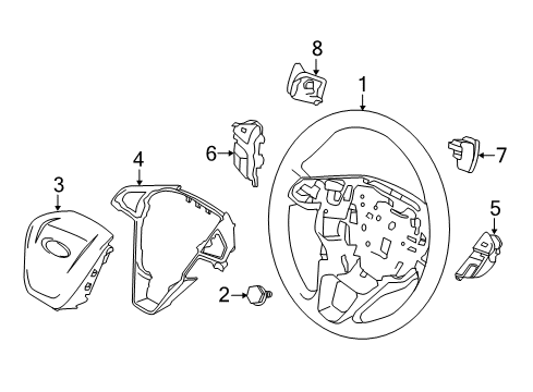 2017 Ford Fusion Steering Wheel Kit Diagram for HS7Z-3600-BA