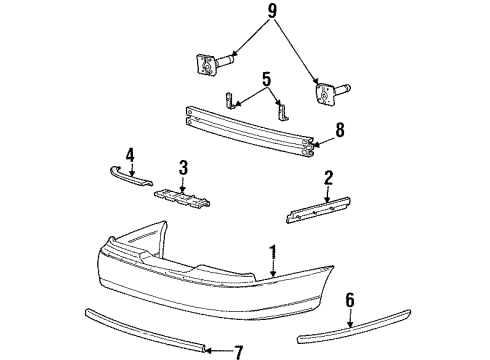 2000 Lincoln Town Car Pad - Bumper Impact Diagram for F8VZ-17K832-AA