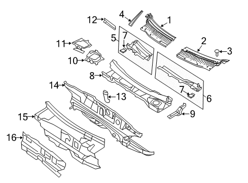 2019 Lincoln MKT Cowl Diagram