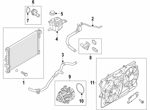 2019 Ford Explorer Cooling System, Radiator, Water Pump, Cooling Fan Diagram 5 - Thumbnail