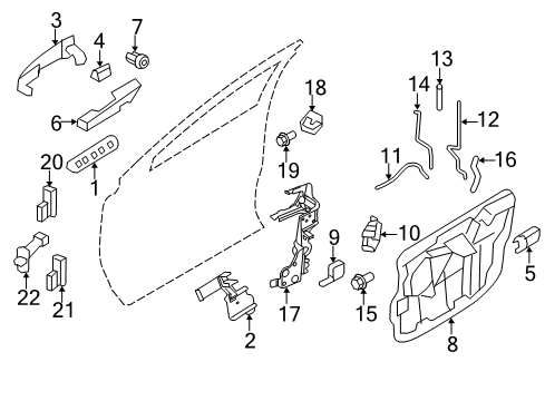 2009 Ford Edge Handle Assy - Door - Outer Diagram for 7T4Z-7822404-AB