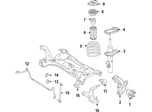 2020 Ford Transit Connect Front Suspension Arm Assembly Diagram for KV6Z-3078-B