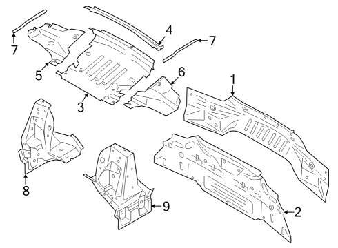 2024 Ford Mustang PANEL ASY - BACK - LOWER Diagram for PR3Z-6340320-A