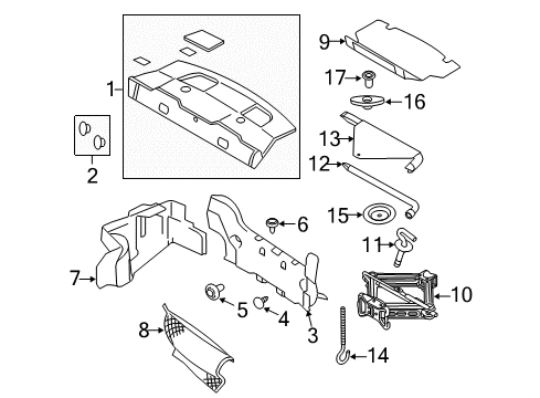 2012 Ford Mustang Interior Trim - Rear Body Diagram 2 - Thumbnail