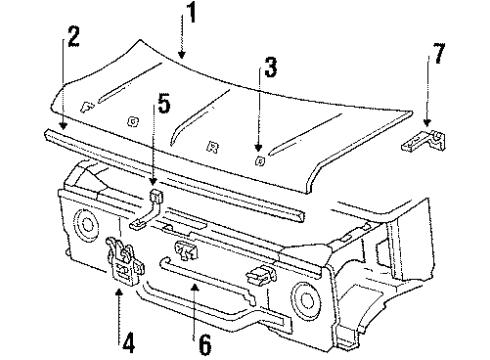 1984 Ford E-250 Econoline Stay - Hood Diagram for D9UZ-16826-B