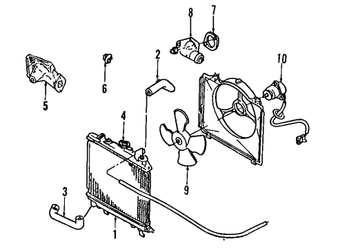 1992 Ford Festiva Thermostat Assembly Diagram for F1CZ-8575-A