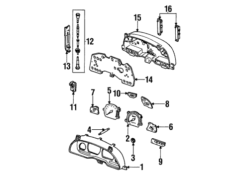 2000 Ford Contour Speedometer Cable Shaft Assembly Diagram for F5RZ-17260-A