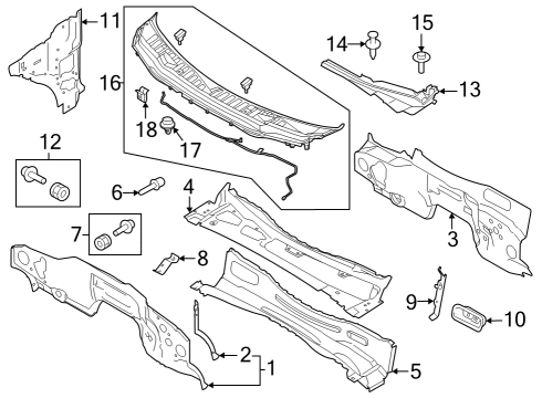 2024 Ford F-250 Super Duty Cab Cowl Diagram 2 - Thumbnail