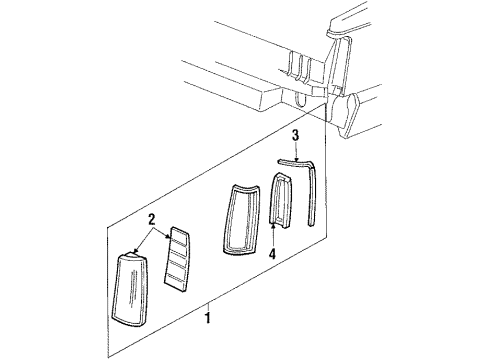 1991 Lincoln Mark VII Tail Lamps Diagram