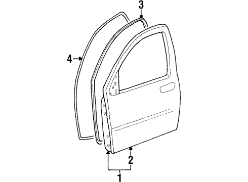 2001 Ford Windstar Weatherstrip Diagram for 5F2Z-1720531-AA