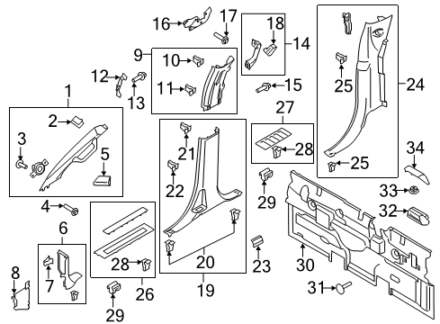 2018 Ford F-150 Interior Trim - Cab Diagram 3 - Thumbnail