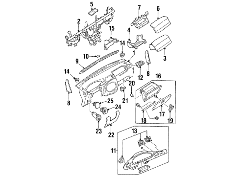 1999 Mercury Tracer Panel Instrument Diagram for F7CZ5404335AAA