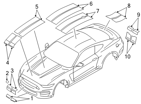 2019 Ford Mustang DECAL - STRIPE Diagram for FR3Z-9920000-CH